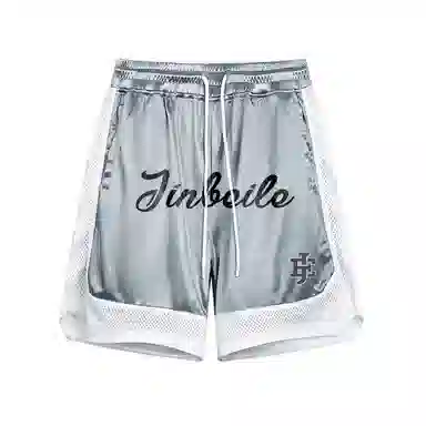 金贝勒 美式复古轻薄透气网眼宽松舒适吸湿排汗速干运动健身跑步五分裤篮球裤 男女同款