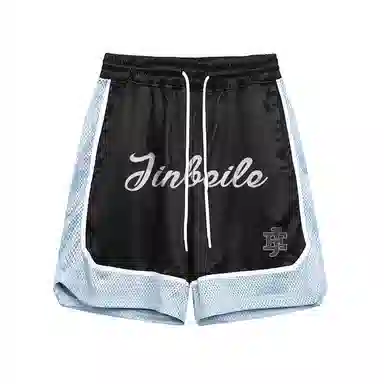 金贝勒 美式复古轻薄透气网眼宽松舒适吸湿排汗速干运动健身跑步五分裤篮球裤 男女同款