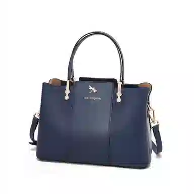 红蜻蜓 高级感经典百搭时尚气质 牛皮 单肩手提包 女款 米白色/宝蓝色