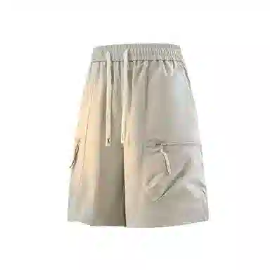 兰缪 美式复古简约高街潮流基础款日常通勤宽松舒适百搭亲肤系带休闲短裤 男女同款
