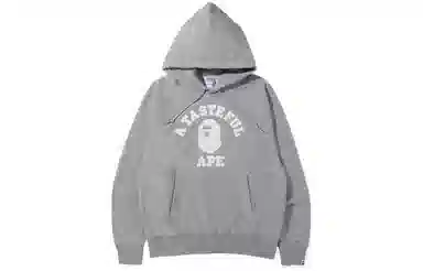 A BATHING APE x JJJJOUND Relaxed Classic College Pullover Hoodie Logo