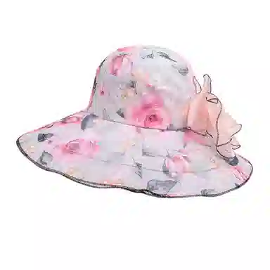 艾佳微 夏季加宽大帽檐遮阳帽户外海边沙滩防晒太阳帽透气舒适简约 涤纶 渔夫帽 女款