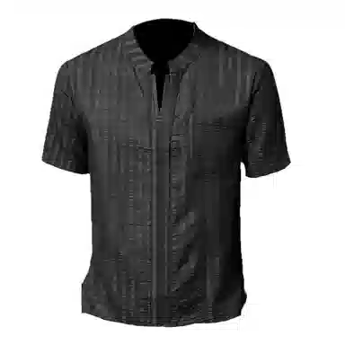 MH V-Neck Striped Silk T-Shirt