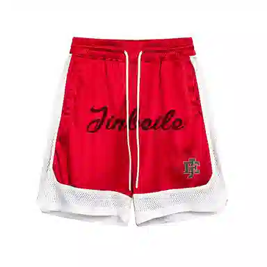 金贝勒 美式复古轻薄透气网眼宽松舒适吸湿排汗速干运动健身跑步五分裤篮球裤 男女同款