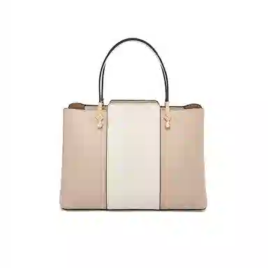 红蜻蜓 高级感经典百搭时尚气质 牛皮 单肩手提包 女款 米白色/宝蓝色