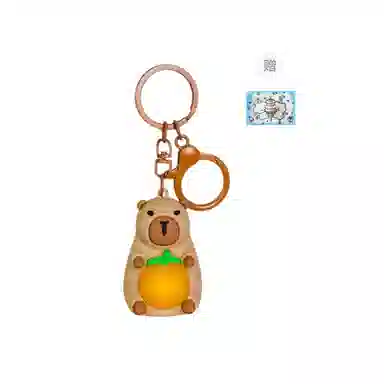半粒 创意卡通卡皮巴拉水豚挂件可发光亮灯钥匙扣 玩具