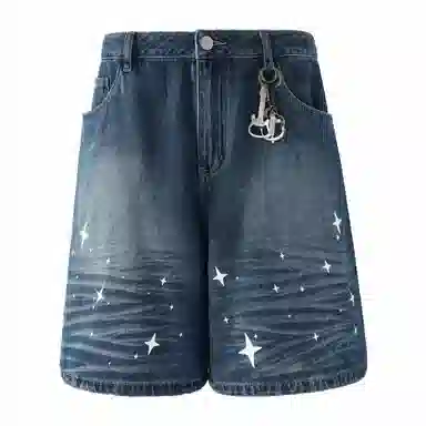 BJHG Star Print Denim Shorts