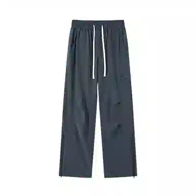 零氏 美式高街潮牌潮流痞帅褶皱设计感青春时尚港风宽松舒适简约个性百搭运动伞兵裤休闲裤 男女同款