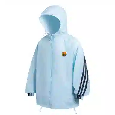 巴塞罗那足球俱乐部 条纹美式撞色连帽轻薄宽松舒适休闲户外运动 防紫外线透气速干凉感防晒服 男女同款