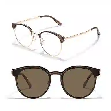 【可配度数】 佐川 时尚磁吸韩系半框近视 遮脸显脸小 圆形 光学镜架 男女同款情侣款