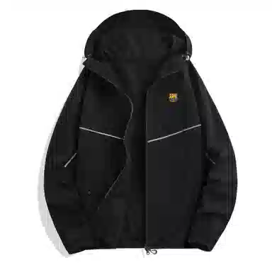 巴塞罗那足球俱乐部 纯色连帽拉链 超轻防紫外线透气速干防晒服 男女同款