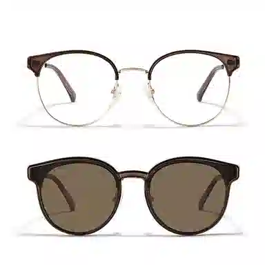 【可配度数】 佐川 时尚磁吸韩系半框近视 遮脸显脸小 圆形 光学镜架 男女同款情侣款