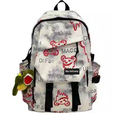 垣途者 潮牌涂鸦小怪兽初高中大学百搭 尼龙 双肩包 男女同款情侣款 多色