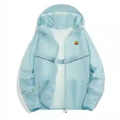 巴塞罗那足球俱乐部 纯色连帽拉链 超轻防紫外线透气速干防晒服 男女同款