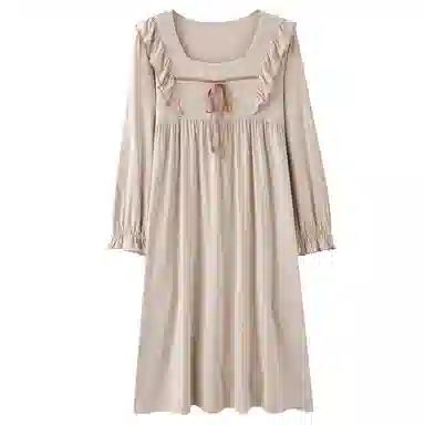 莫代尔 慵懒个性轻盈透气圆领套头休闲时尚气质百搭舒适柔软亲肤细腻家居裙短袖裙可外穿女士睡裙 女款