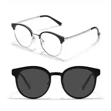【可配度数】 佐川 时尚磁吸韩系半框近视 遮脸显脸小 圆形 光学镜架 男女同款情侣款