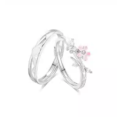 【S925银 樱花之恋】 七好美银 飞雪精致小花甜美温柔浪漫雪山频率 首饰 戒指 男女同款情侣款