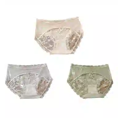 莫代尔 肤性感甜美半透明纯色中腰内裤 女款