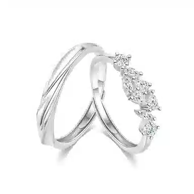 【S925银紫藤花开】 七好美银 幸福自来温柔法式浪漫钟爱久久真心闪耀恋爱高级精致百搭个性对戒 首饰 戒指 男女同款情侣款