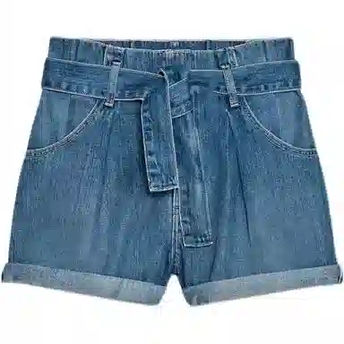 ZARA Paperbag High Waist Denim Shorts