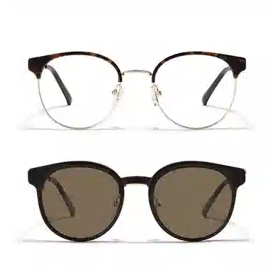 【可配度数】 佐川 时尚磁吸韩系半框近视 遮脸显脸小 圆形 光学镜架 男女同款情侣款