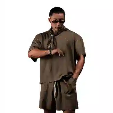 Monster Guardians Waffle Loose Fit Embroidered Tee