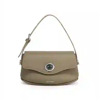 西木汀 枫糖 小众品牌设计复古百搭通勤高级感单肩包 头层牛皮 手提包 小号 女款 焦糖棕/大象灰