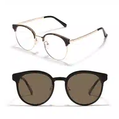 【可配度数】 佐川 时尚磁吸韩系半框近视 遮脸显脸小 圆形 光学镜架 男女同款情侣款