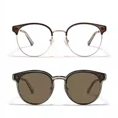 【可配度数】 佐川 时尚磁吸韩系半框近视 遮脸显脸小 圆形 光学镜架 男女同款情侣款