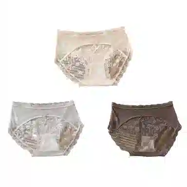 莫代尔 肤性感甜美半透明纯色中腰内裤 女款