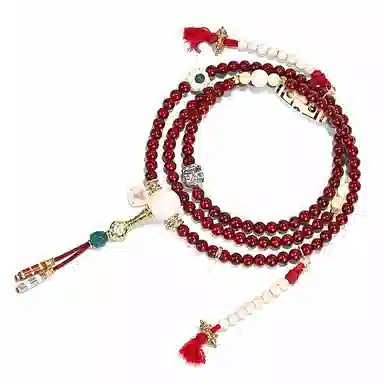 钰澜文玩 海南毛感料 圆珠猛犸牙满配脖挂佛珠手把件#好运 星月菩提 手串 男女同款情侣款