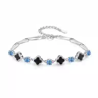 法思梵 幸运四叶草系列 轻奢小众精致气质优雅温柔贵气首饰 闪耀璀璨浪漫梦幻甜美清冷感简约百搭高级设计感天然 玛瑙 手链 女款