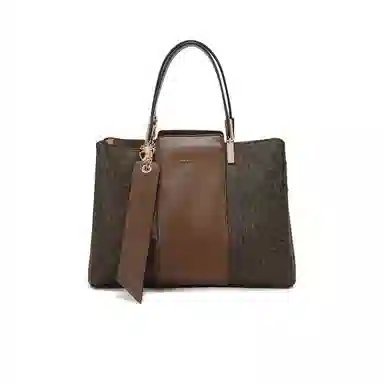 稻草人 包包女包大容量百搭高级感 小众百搭实用通勤 聚氨酯 斜挎单肩包手提包 常规 女款 深棕色