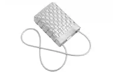 妙迪 夏天小众时尚高级感简约百搭休闲 软皮真皮羊皮 经典手工编织竖款手机包散步轻便斜挎包迷你小挎包 常规 女款 子夜黑