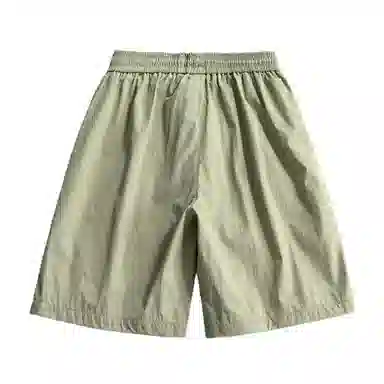 大卫贝肯 美式复古基础款字母印花多巴胺宽松直筒百搭日常通勤运动松紧腰系带五分休闲短裤 男女同款