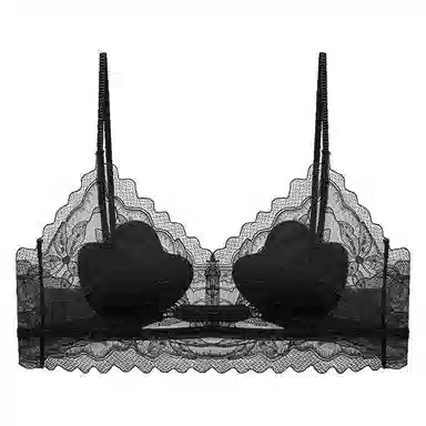 二三二三 聚拢提拉上托不空杯亲肤舒适内衣侧收副乳无钢圈可调节肩带软支撑胸罩简约时尚百搭法式蕾丝慵懒浪漫性感纯欲文胸 女款