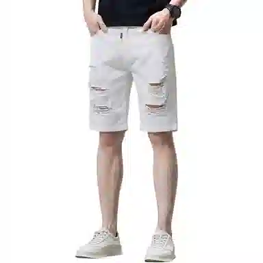 吉肯蒂 高端潮牌直筒五分裤夏季韩版古中裤牛仔短裤 男款