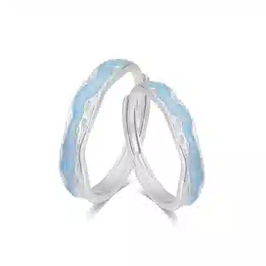 【999足银纯银 光年之恋】 七好美银 流光星月轨迹轻奢简约小众设计钟爱一生甜蜜百搭 银 戒指 男女同款情侣款