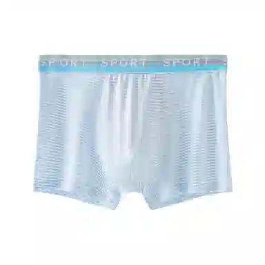 贴身领域 男士夏季薄款时尚条纹冰丝短裤平角裤内裤 男款