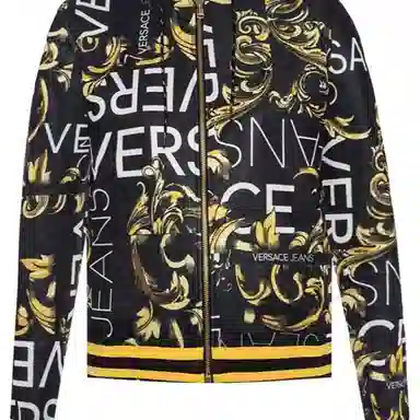 Versace Jeans Couture Letter Print Hoodie Black