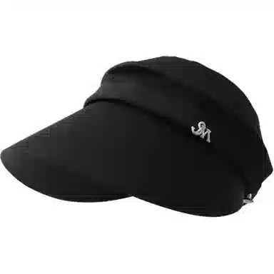 稻草人 夏季空顶遮阳帽 大帽檐黑胶防紫外线 简约百搭 可扎马尾 聚酯纤维 防晒帽 女款