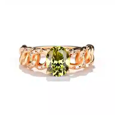 金杰福 异型椭圆复古时尚小众质感 培育钻石 戒指 女款