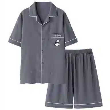 顶瓜瓜 时尚简约舒适家居服夏季睡衣套装 男款