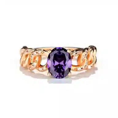 金杰福 异型椭圆复古时尚小众质感 培育钻石 戒指 女款