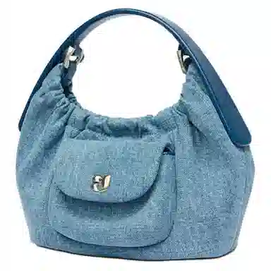 古良吉吉 设计感高级百搭 织物 手提包 常规 女款 牛仔蓝