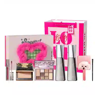 滋色 甜蜜底妆彩妆套装化妆品礼盒 修饰肤色定妆控油无瑕服帖气色清透自然防晒隔离 防晒隔离霜埃及蜜粉饼散粉饼眼影盘唇釉口红九件套