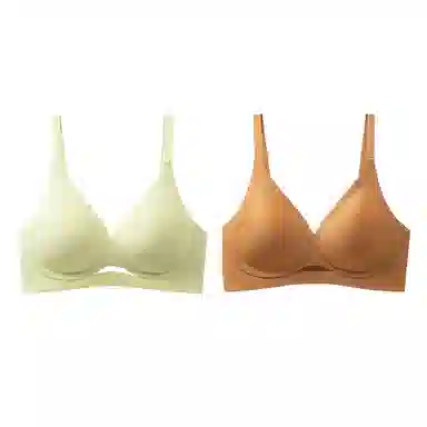 欧迪芬 冰丝轻薄透气亲肤侧翼软支撑收副乳防下垂上托聚拢两件装夏季文胸 女款 组合装