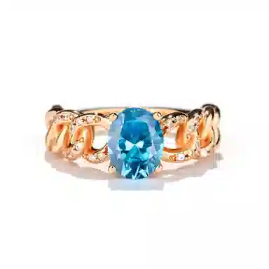 金杰福 异型椭圆复古时尚小众质感 培育钻石 戒指 女款