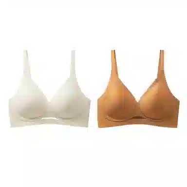 欧迪芬 冰丝轻薄透气亲肤侧翼软支撑收副乳防下垂上托聚拢两件装夏季文胸 女款 组合装