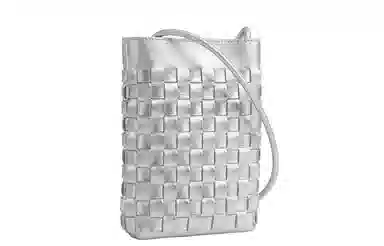 妙迪 夏天小众时尚高级感简约百搭休闲 软皮真皮羊皮 经典手工编织竖款手机包散步轻便斜挎包迷你小挎包 常规 女款 子夜黑